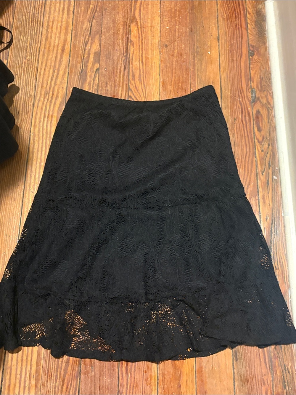 Passport Black Lace A-Line Skirt